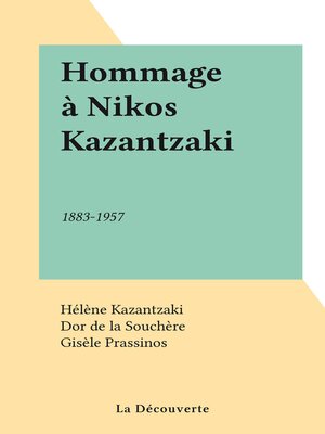 cover image of Hommage à Nikos Kazantzaki